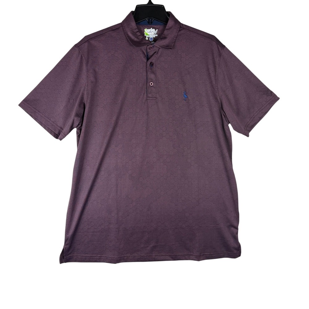 TailorByrd‎ Mens XL Purple Geometric Textured Performance Golf Polo Shirt NWOT